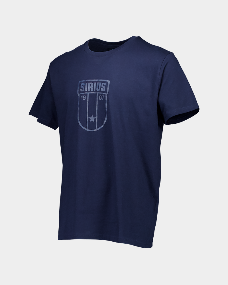 T-shirt marinblå logo ton i ton