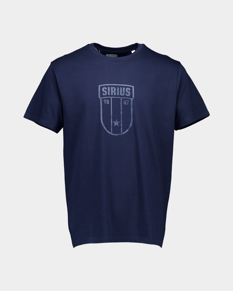 T-shirt marinblå logo ton i ton