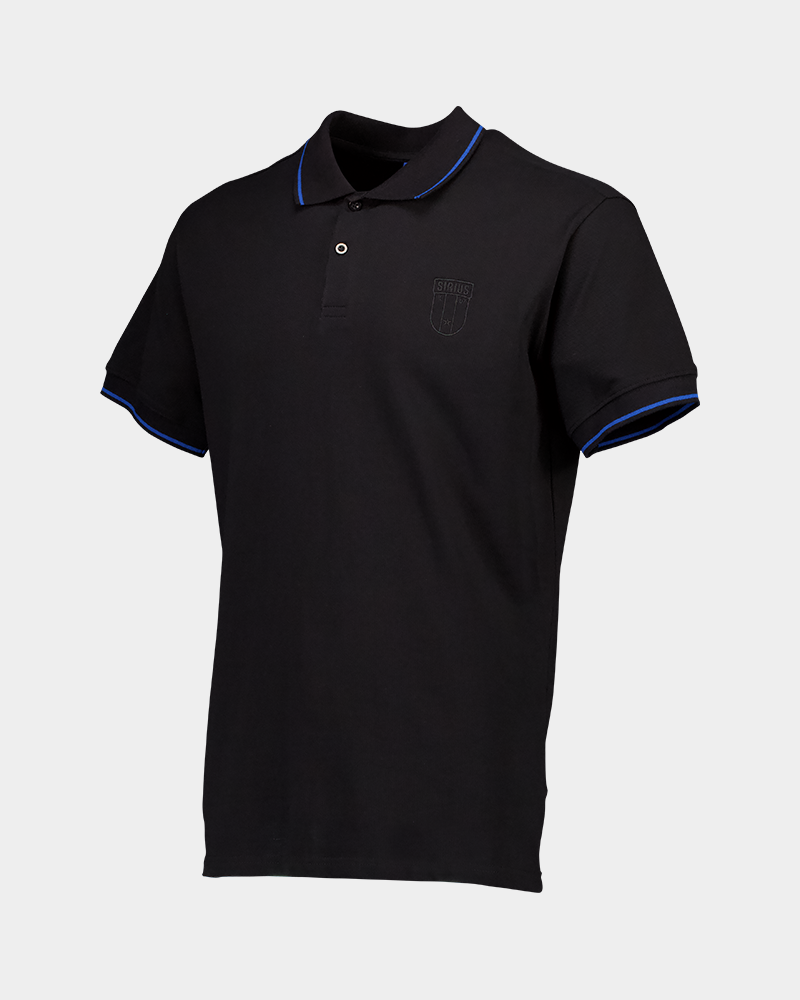 Polo piké svart ton i ton logo